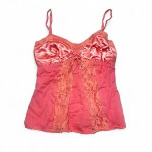 City Streets Pink Lace Fairy Core Cotton Vintage Y2K Cami Size Medium